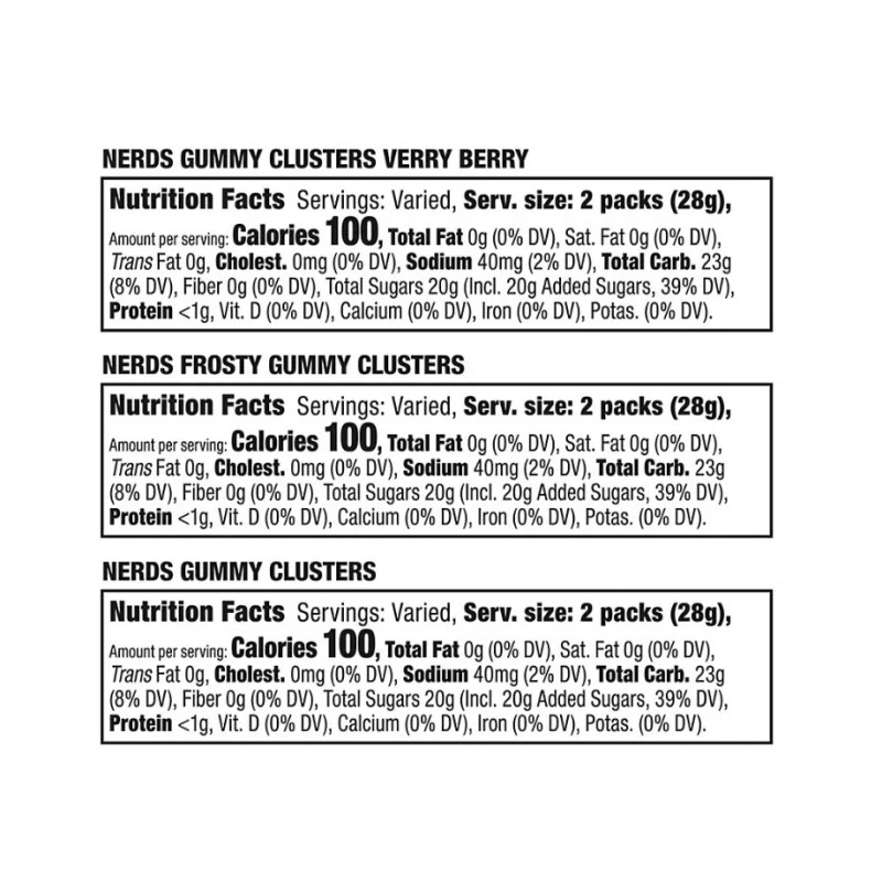 Nerds Holiday Gummy Cluster Jumbo Family Size 75 individual pcs