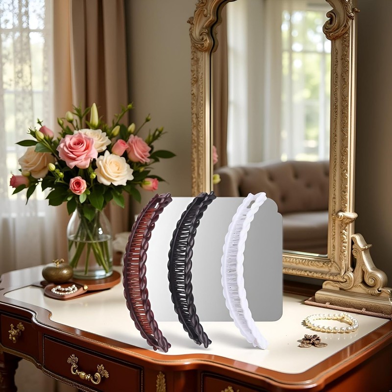 3Pcs Banana Clip Vintage Hair Clips Set Claw Clips for