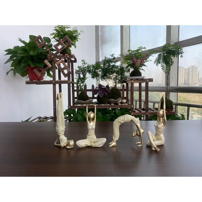 Artgenius Art Abstract Yoga Figurine Statue,Home Decorative Girl Yoga Scuplture