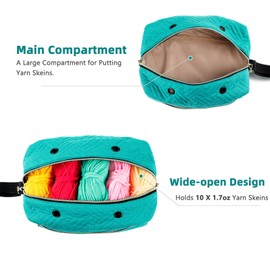 MYBAGZING Small Crochet Bag Organizer - Knitting Bag - Yarn Storage Organizer - Yarn Bag for Crocheting - Yarn Holder for Crochet Accessories, Knitting Needles, Crochet Hooks, Knitting Gifts