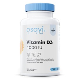 OSAVI Osavi Vitamin D3 4000 IU C 120 Softgels | Supports Immune Function | Bone Health | Muscle Function and Calcium Absorption | Contains Quali?CD | Derived from Natural Lanolin and MCT Oil from Coconut