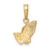 Saris and Things 14k Yellow Gold Solid Praying Hands Charm
