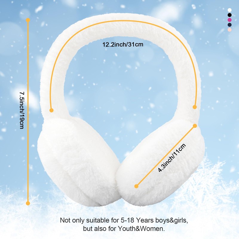 RANOME Fluffy Ear Muffs Winter Women Foldable Fuzzy Earmuffs for