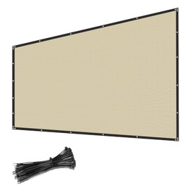 Coarbor 6' x 12' Fence Privacy Screen Heavy Duty Windscreen Fencing Mesh Shade Net Cover with Reinforced Bindings & Rustproof Grommets for Outdoor Patio, Balcony, Pool Deck, Beige