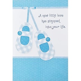 A New Little Love Has Stepped Into Your Life - Congratulations On Birth of Your New Baby Boy Son Greeting Card