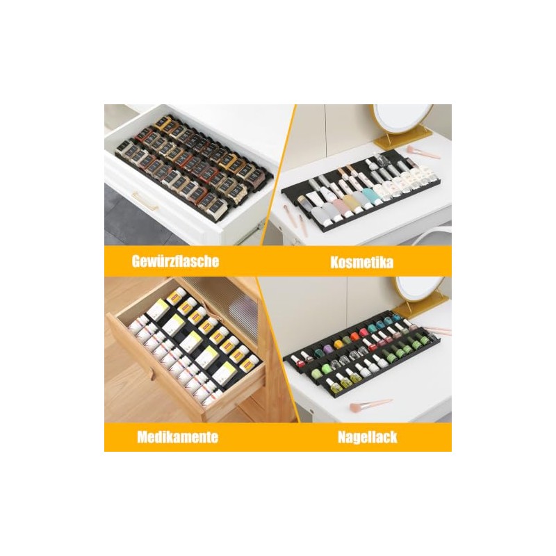 Famhap Spice Rack Drawer Spice Organiser Adjustable Pack of 24