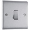 BG Electrical NBS12-01 Single Light Switch, Brushed Steel, 2-Way, 16AX