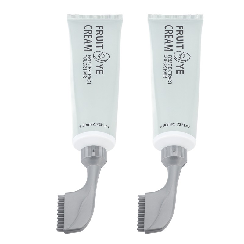 2pcs Plant Fruit Hair Dye Cream Gray Hair Coverage Long