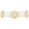 Aheli White Kundan Beads Studded Choker Necklace & Stud Earrings