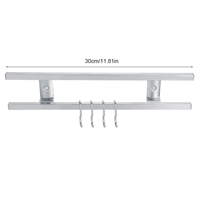 Wall Mounted Stainless Steel Magnetic Knife Holder Double Bar Kitchen