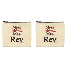 ThisWear Reverend Ordination Gifts For Women Miss Mrs Ms Rev Reverend 2-Pack Cosmetic Accessory Bags