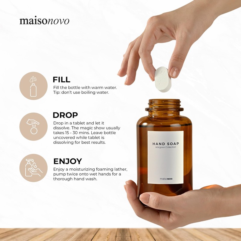 MAISONOVO 4 Pack Lily Scent Foaming Hand Soap Tablets