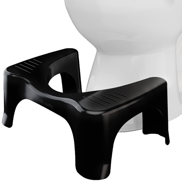 Squatty Potty The Original Bathroom Toilet Stool, Curve Lightweight with Sleek and Modern Design, Black, 7"
