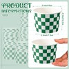 Zopeal 50 Count Checkered Ice Cream Cups Disposable 9 oz