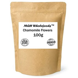 MQH Wholefoods™ Chamomile Flowers Herbal Tea Decaf Choose From 50+ Varieties Single And Mixed Blends (100g Chamomile Flowers)