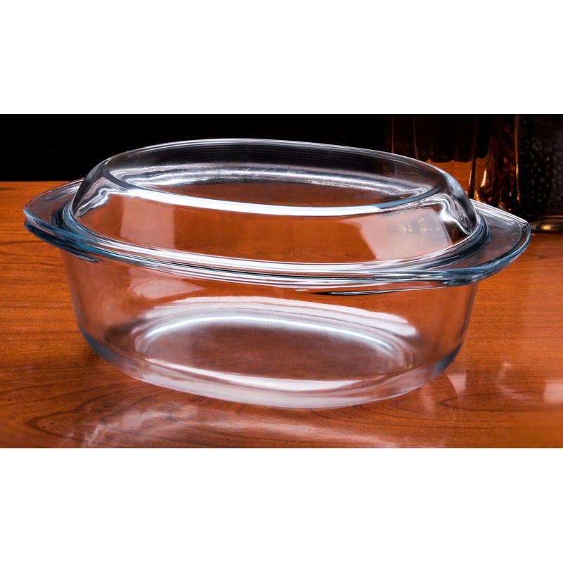 Oval Tempered Glass Casserole Dish, Tough Glass Casserole Baking Dish