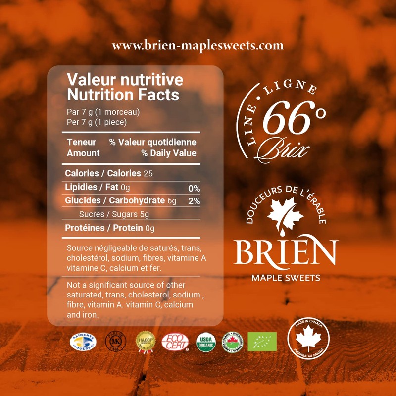 Brien Maple Soft Candy, Leaf Candy, Vegan Contains No Milk,