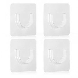 4 Pcs Shower Rod Holder Shower Curtain Rods Bracket Transparent No Drilling Curtain Rod Holders Clothes Drying Rod Holder Hanging Rod Bottom Bracket for Shower Curtain Rod