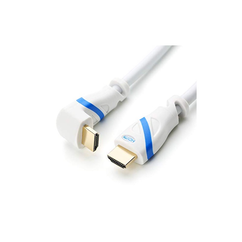 HDMI 2.0 Cable | 2 m | White/Blue | Angled
