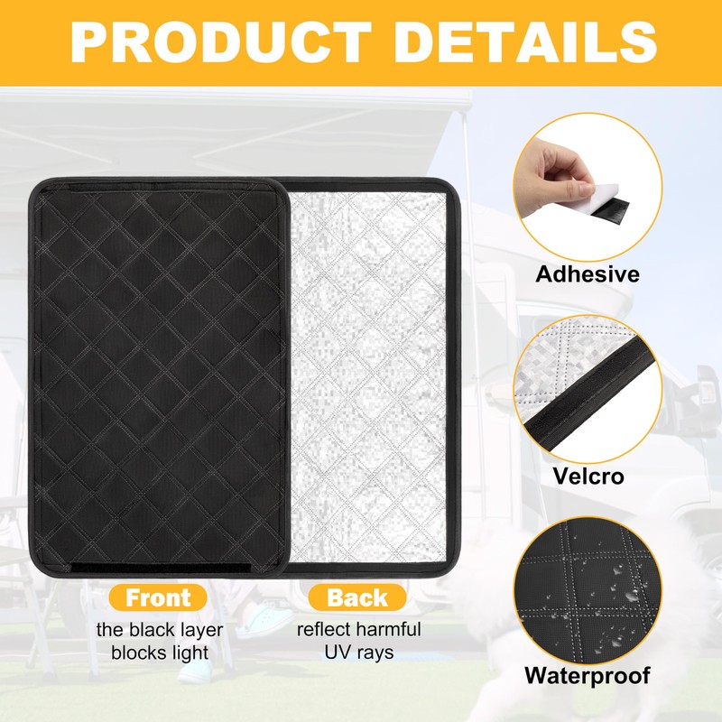 RedCall Rv Door Window Shade,Foldable Camper Sun Shade Windshield Blackout