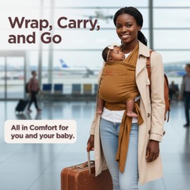 Baby Wrap Carrier - Premium Cotton Baby Carrier Wrap for Newborn to Toddler- Infant Carrier- Baby Holder One Size Fits All with Front Pocket by Max&so