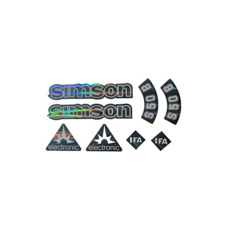 Simson S50B Oil Slick Rainbow Transparent Stickers Premium 10 Pieces