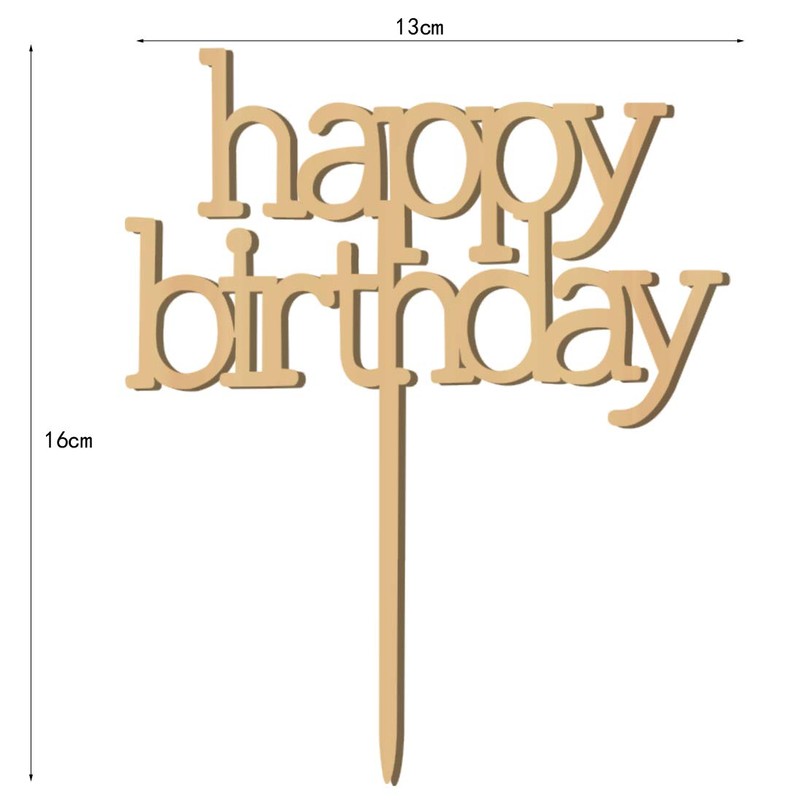 Decoración para tarta de cumpleaños para adultos, de madera rústica