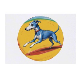'Whippet On A Racetrack' Temporary Tattoo - Water Resistant, Skin-Safe, Non-Toxic Transfer (TO00079425)