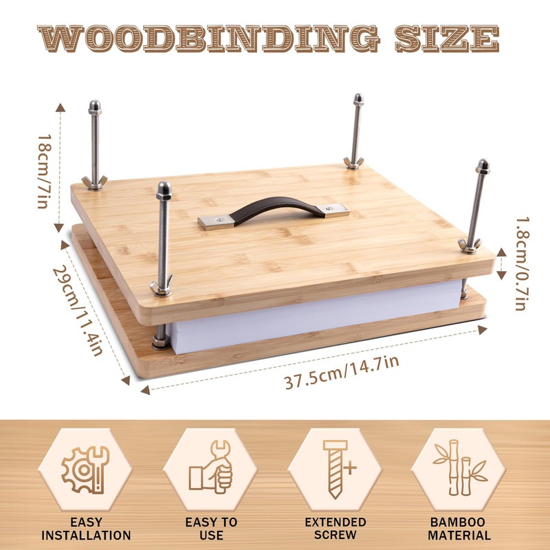 HAOPENGYOU 34Pcs Bookbinding Kits, Basic Bookbinding Set, Large Bamboo Book