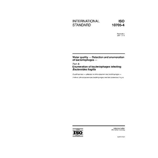 ISO 10705-4:2001, Water quality - Detection and enumeration of bacteriophages