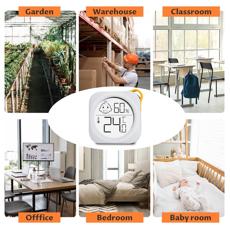 6 Pack - OPPERD Hygrometer Indoor Thermometer - Mini Digital