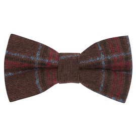King & Priory Rust Brown & Red Check Bow Tie, Tweed, Tartan, Plaid