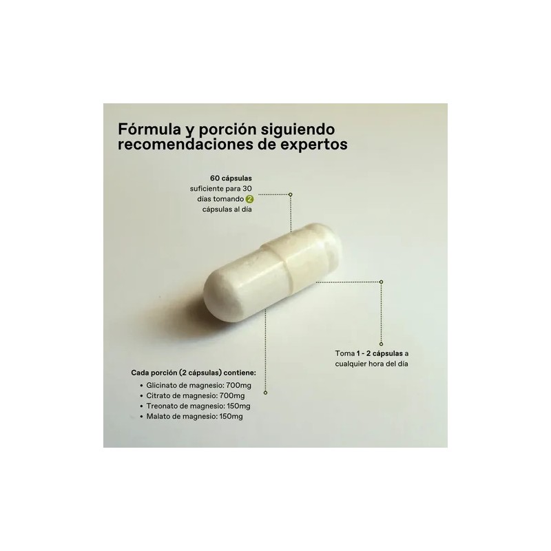 Magnesio Unruled Mag Complex Sueño Relajación Muscular Cápsulas Veganas