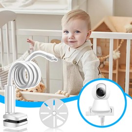 Baby Monitor Holder for Crib - Crib Camera Mount - Long Arm Bracket Flexible Clip Clamp for Home Furniture Bathroom Kitchen Cot Shelf