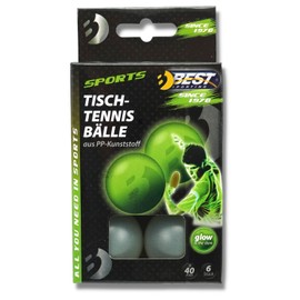 Best Sporting Glow In The Dark Table Tennis Balls Pack of 6 I 1 Star Quality I Indoor & Outdoor Table Tennis Set I 40 mm Diameter I Ping Pong Balls I Table Tennis Accessories