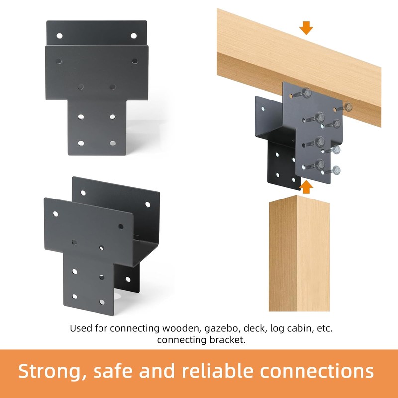 Fepinc 4x4 Post Cap Tie Bracket, (Actual 3.5"x3.5") Wood Gazebo