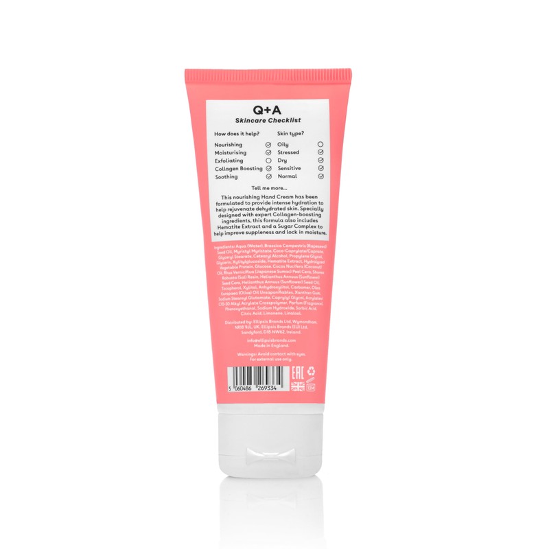 Q+A Collagen Hand Cream, Nourishing & Hydrating with Vegetable Collagen,