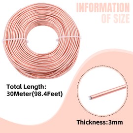 YTKavq Aluminum Craft Wire,9 Gauge Aluminum Wire Jewelry Making Wire Metal Wire for Craft Jewelry Making Wire DIY Metal Craft Art Wires(Champagne,100FT)