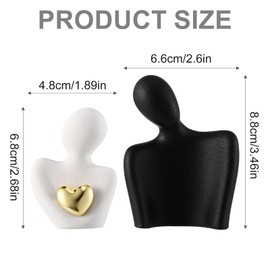 saerryor Romantic Couple Statue,Abstract Sculpture Small Shelf Ornaments for Living Room,White Ornaments Couple Figurine Sculptures Gifts for Wedding Anniversary