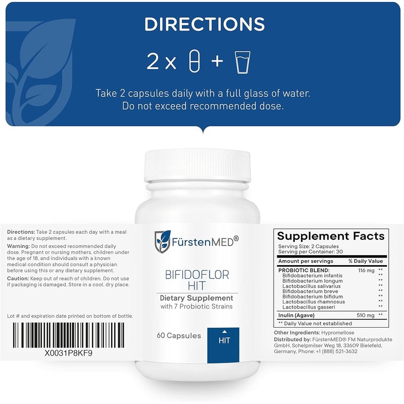 FürstenMED Bifidoflor HIT - Probiotic Supplement - Lactobacillus Salivarius, Gasseri,