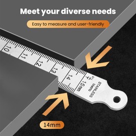 FLEXMAN Taper Gauge, 0-15mm Stainless Steel Taper Welding Gauge, Portable Hole Diameter Measuring Tool for Taper and Welding Measurement