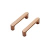 KOVNISE 2 PCS Cabinet Pulls Solid Wood Pulls Beech Original