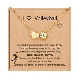ESPVO Volleyball Necklace Gifts for Girls Stuff Accessories Sports Jewelry Ages 8-12 12-14 Teen Girl Team Women Mom Coach Player Things Items