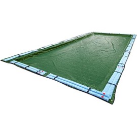 Buffalo Blizzard 18 ft x 40 ft Rectangle Above Ground Pool Cover | Green/Black Reversible Swimming Pool Cover | Deluxe Heavy Duty Winter Pool Cover | UV Protection | Shields Pools from Seasonal Debris
