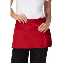 Chef Works Women's Waist Apron, Red