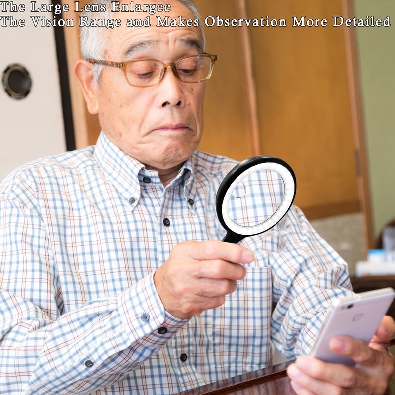Magnifying Glass with Light, 30x 60x Magnifying Glass for Reading