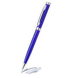 Hengsong Ballpoint Pen High Quality, Pack of 10 Rotating Ballpoint Pens Ergonomic Metal Set, Ergonomic Retractable Ballpoint Pen for Office, School and Business, Blue Ink