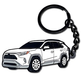 Montilove RAV4 Keychain Accessories,Toyota Rav4 Accessories,RAV4 Key Chain Fob Cover Cool Mods Compatible with Toyota RAV4 (White)
