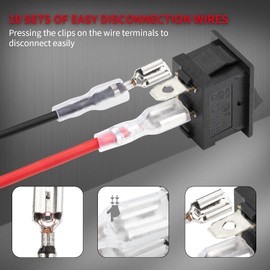 GTIWUNG Pack of 20 Pressure Switches AC 6A/250V 10A/125V, 2-Pin Boat Black Rocker Switch SPST On/Off Switch, On/Off Toggle Switch, Mini Boat Rocker Switch with 20AWG Wire