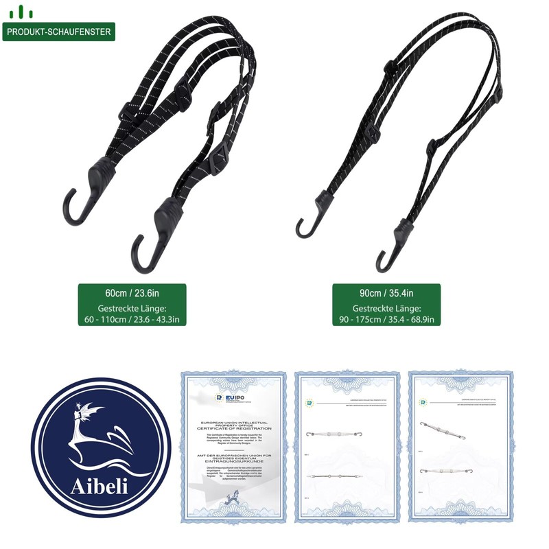 Aibeli Motorcycle Luggage Straps, Bike Rack Straps, Bungee Cords with